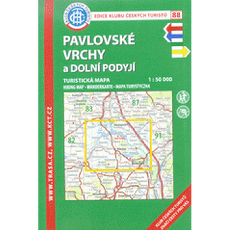 KČT 88 Pavlovské vrchy  a Dolní Podyjí 1:50T Turistická mapa