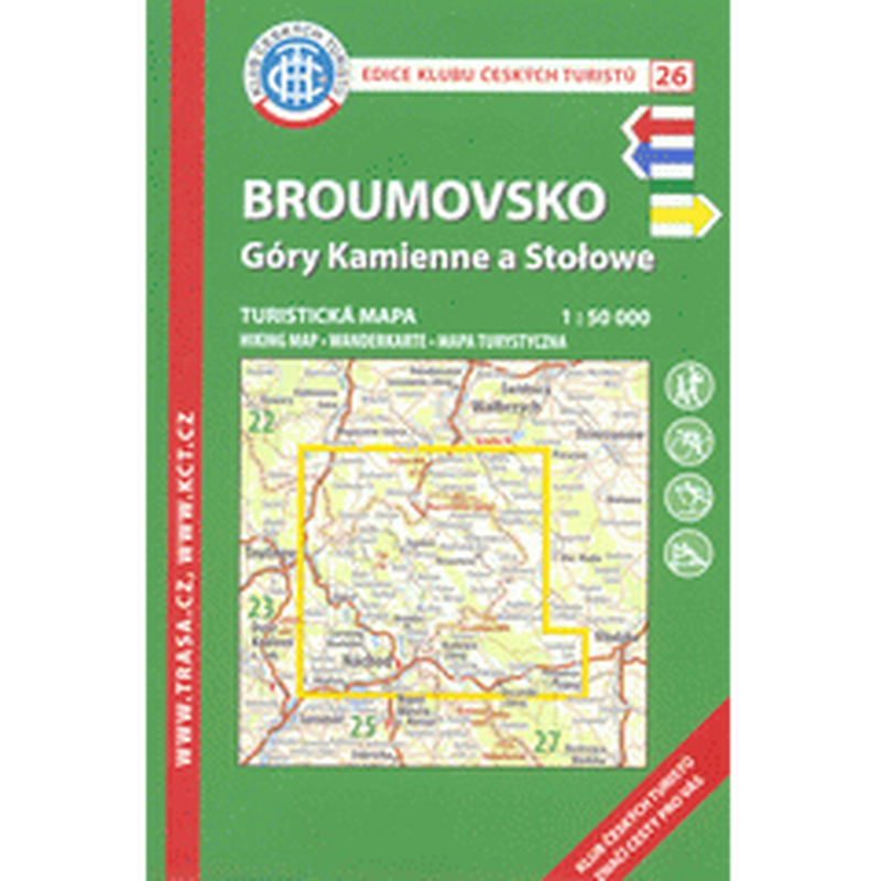 KČT 26 Broumovsko, Góry Kamienne a Stolowe1:50 000/turistická mapa