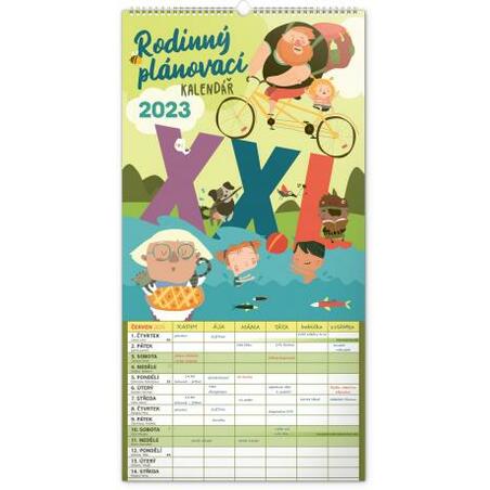 Kalendář 2023 nástěnný: Rodinný plánovací XXL, 33 × 64 cm