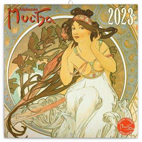 Kalendář 2023 poznámkový: Alfons Mucha, 30 × 30 cm