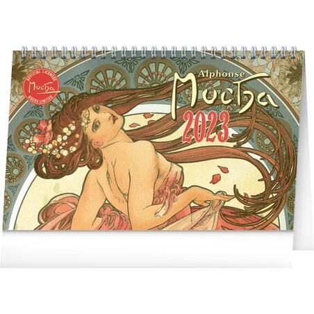 Kalendář 2023 stolní: Alfons Mucha, 23,1 × 14,5 cm