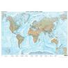 Svět Fyzický s reliéfem mořského dna 88x124cm, 1:35mil laminovaná nástěnná mapa s lištami