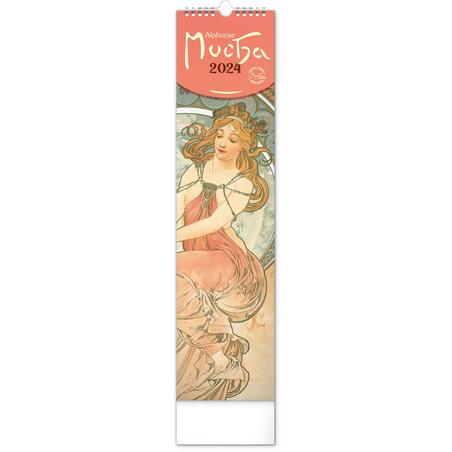 Kalendář 2024 nástěnný: Alfons Mucha, 12 × 48 cm