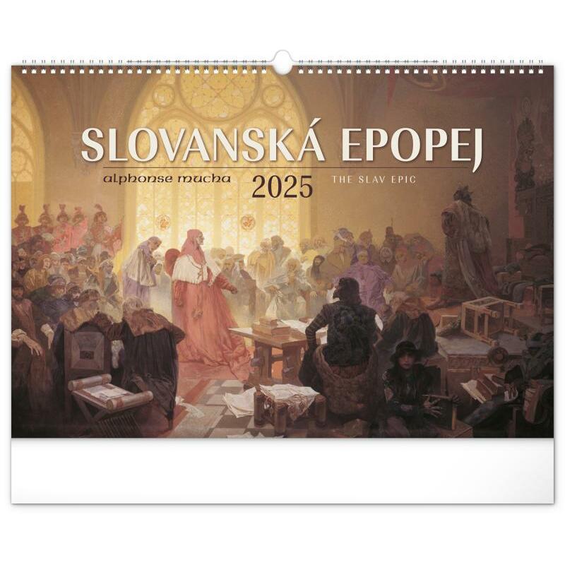 Kalendář 2025 nástěnný: Slovanská epopej - Alfons Mucha, 48 × 33 cm