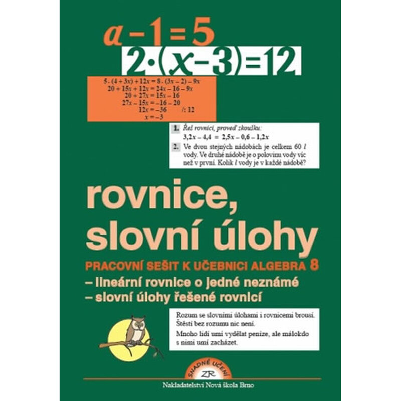 Algebra 8 (rovnice a sl.úlohy), pracovní sešit