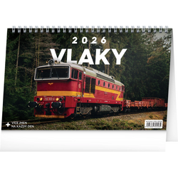 Stolní kalendář Vlaky 2026